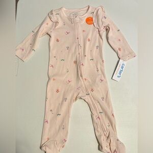 Carter's Pink Birdhouse Ruffle Sleeper with 2 Way Zipper, 6-9 Months